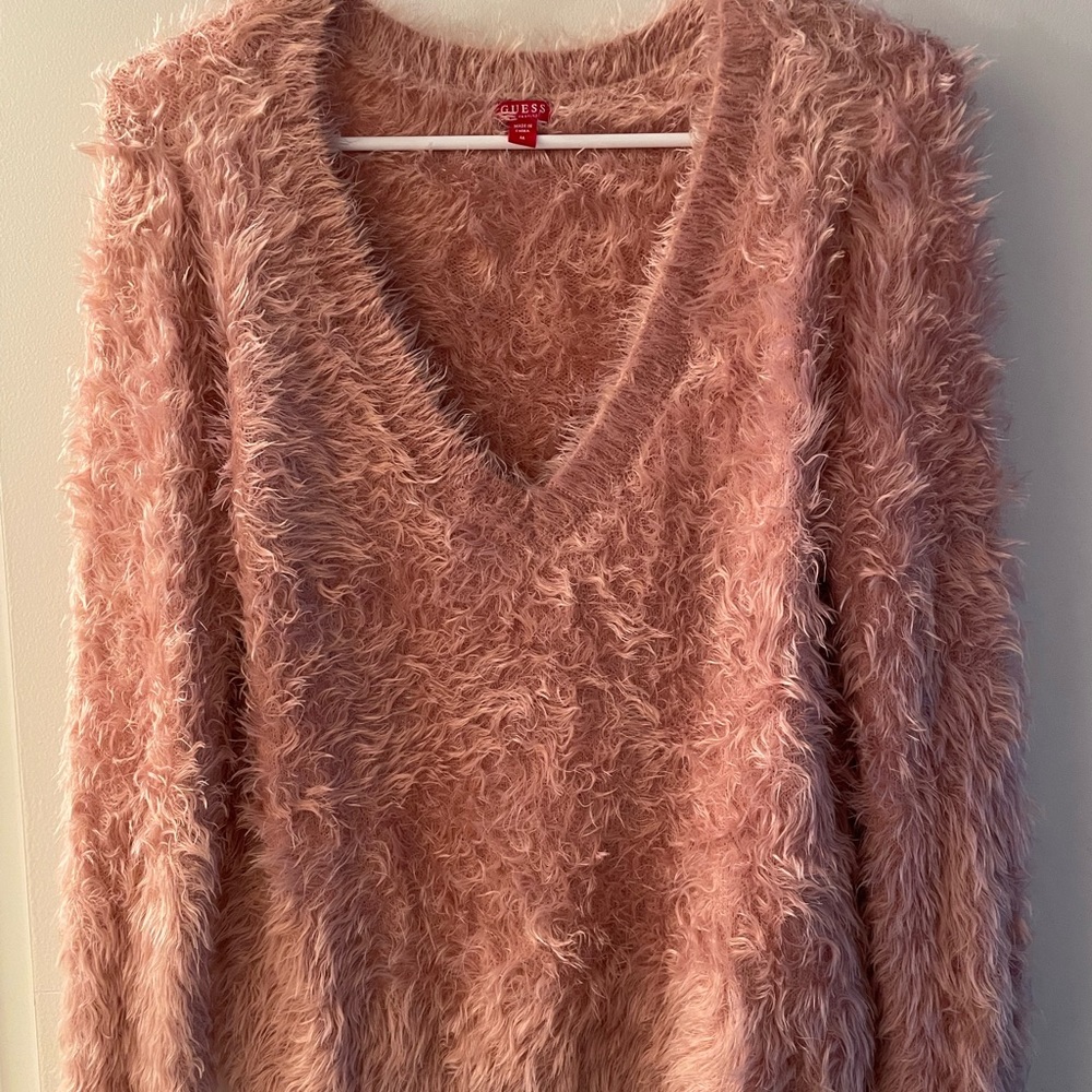 Pink furry Guess sweater